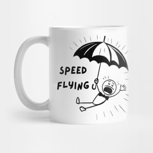 Funny stickman parachutist. Speed flying Mug